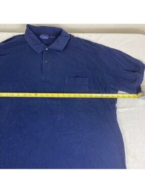 Basic Editions Men's 4X Blue Pocket Polo Shirt